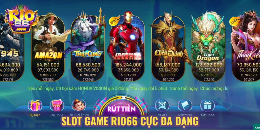 Slot game Rio66 cực đa dạng